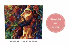 Stained Glass Flowers Tumbler, Jesus Sublimation Tumbler PNG Product Image 3