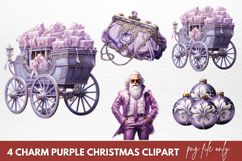 Charm Purple Christmas Clipart Sublimation Product Image 1