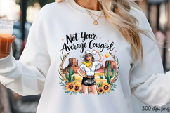 Not your average cowgirl PNG, Sassy Pinup Girl Sublimation Product Image 1
