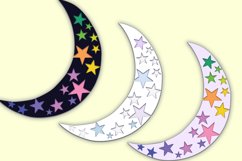 3D Rainbow Moon | 10 SVG layers Product Image 3