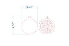 Christmas Ornament SVG laser cut file for Glowforge Product Image 4