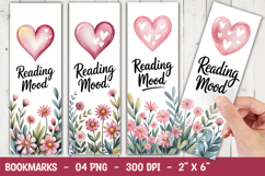 Reading Mood Floral Bookmark Sublimation Product Image 1