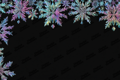 Neon Snowflake Border Background Winter Holiday Design Product Image 1