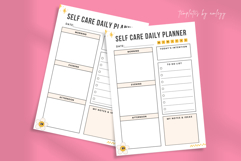 Aesthetic Self-Care Daily Planner Canva Template | Minimal Product Image 1