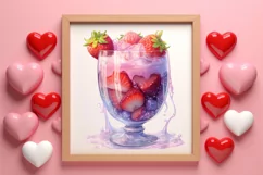 Cocktail Glass Valentine Clipart, Valentines PNG Product Image 3
