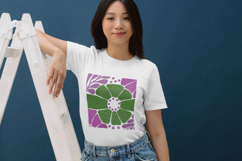 Blue Botanical Abstract Embroidery Design Product Image 3