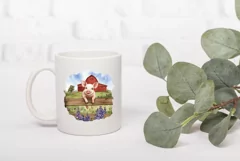 Watercolor Baby Pig Illustration, Watercolor Farm House PNG Product Image 3