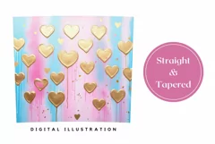 Love Hearts Tumbler Sublimation, Valentine's Day Tumbler PNG Product Image 3