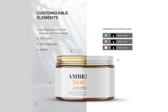 Amber Glass Jar - 2OZ With Editable Lid - PSD Mockup Product Image 3