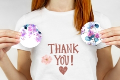 Watercolor Flowers Car Coasters, Flowers Round Coaster PNG Product Image 3
