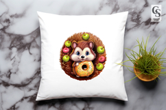 Adorable Hedgehog Donut Clipart Sublimation PNG Product Image 3