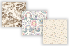 Kawaii Toile Digital Paper Pack, Seamless Cute Japanese Product Image 3