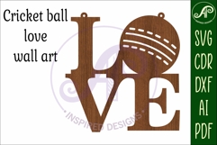 Love Cricket word wall art sign, SVG file. vector Product Image 3