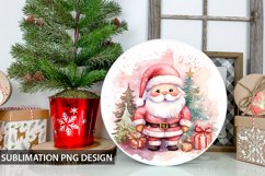 Christmas Santa Round Sign - Snowman Round Sublimation Product Image 1