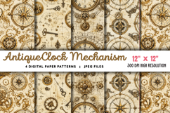 Antique Clock Mechanism Paper JPG Product Image 1