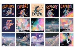 Cosmic Pillow Designs, Kids Pillow Bundle, Space PNG Product Image 3