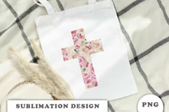 Watercolor Floral cross sublimation Png Product Image 3