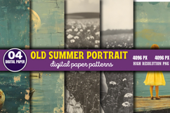 Old Summer Portrait Photos Journal Patterns PNG Product Image 1