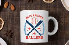 Busy Raising Ballers Baseball Mom SVG T-Shirt Design Product Image 3