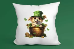 St Patricks Day Dog with Gold Coin Clipart, St Patricks Day Product Image 1