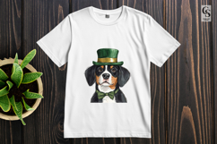 Cute Green Top Hat Dog Clipart Sublimation PNG Product Image 2