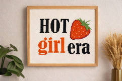 Cross stitch Hot girl era pattern strawberry and viral phase Product Image 3