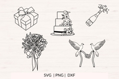Wedding SVG Bundle | Elegant Wedding Clipart SVG PNG DXF Product Image 3