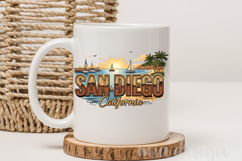 San Diego PNG, Vintage SoCal Beach Skyline Sublimation Product Image 3