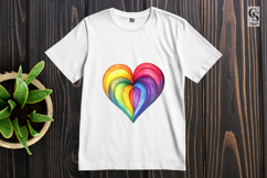 Watercolor Rainbow Layered Heart Clipart Sublimation PNG Product Image 3