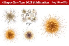 Happy New Year Fireworks Clipart PNG Product Image 1