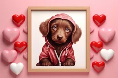 Cute Valentine Dog Clipart, Valentines Day Dog Clipart Product Image 3