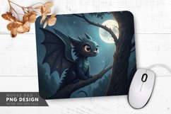 Curious Night Dragon on a Branch Mouse Pad PNG Design Product Image 1