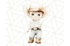 Cowboy Clipart PNG, Kid Western Country Graphic Product Image 3