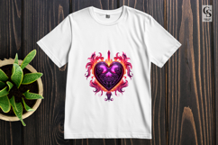 Gothic Purple Heart Illustration Clipart Sublimation PNG Product Image 3
