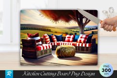 Rustic Outdoor Christmas Seating Hay Bales Cutting Board Product Image 1