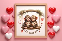 Valentines Day Animals on Swings Clipart Product Image 3