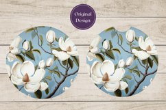 Flowers Car Coasters Designs, Magnolia Sublimation PNG Product Image 3