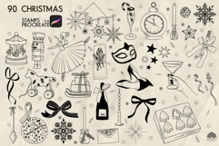 Christmas Procreate Stamp Brushes Product Image 3