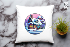 Cozy Winter Snow Cottage Clipart Sublimation PNG Product Image 3