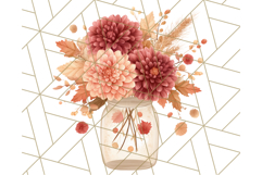 Fall Mason Jar Flowers PNG Clipart Product Image 3