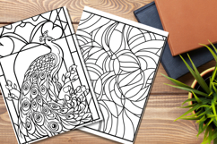 Stained Glass Masterpieces 10 A4 PNG Coloring Pages Product Image 2