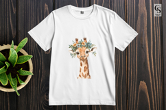 Baby Giraffe Flower Crown Watercolor Clipart Sublimation PNG Product Image 2