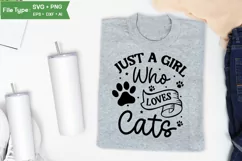Just A Girl Who Loves Cats SVG Cut File | Cat SVG Design Product Image 3