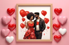 Valentines Day Black Couple Clipart, Black Couple Clipart Product Image 2