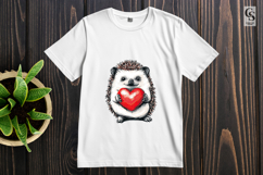 Cute Hedgehog Holding Heart Clipart Sublimation PNG Product Image 2