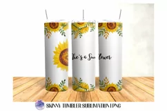 She's a Sunflower 20 OZ Tumbler Sublimation Design PNG Product Image 1
