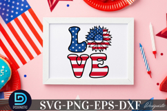 Home of the free because of tyhe SVG, 4th July Sunflower SVG Product Image 3