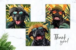 Summer Dog Square Coasters, Cane Corso Square Coasters PNG Product Image 3