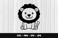 Baby Lion Cartoon SVG PNG Product Image 1