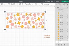 Retro Flowers Wrap For Libbey Can Glass| Groovy Daisy SVG Product Image 2